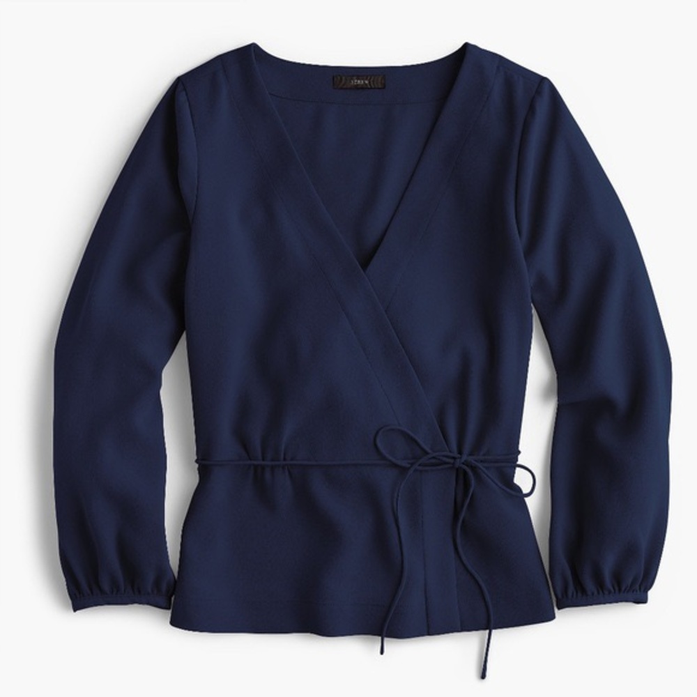 J Crew Rodrigo Drapey Faux Wrap Top